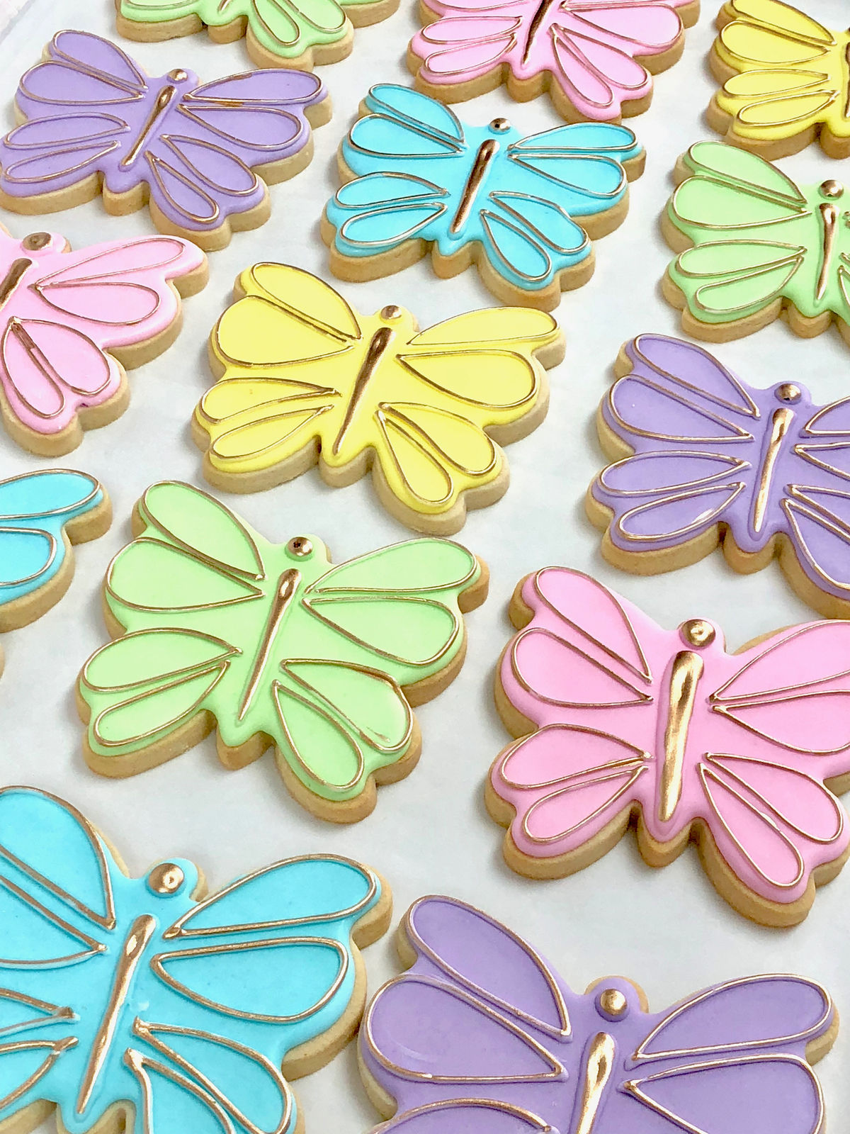 Sugar cookies decorated with royal icing