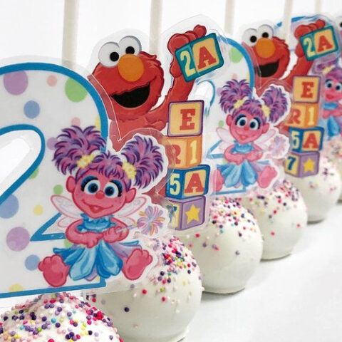 Decorated cake pop toppers
